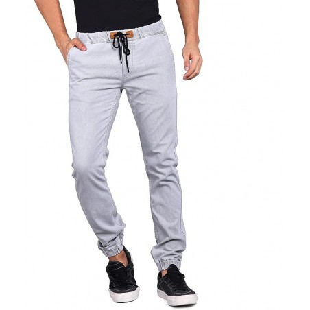 Men's Grey Slim Fit Stretchable Jogger Jeans