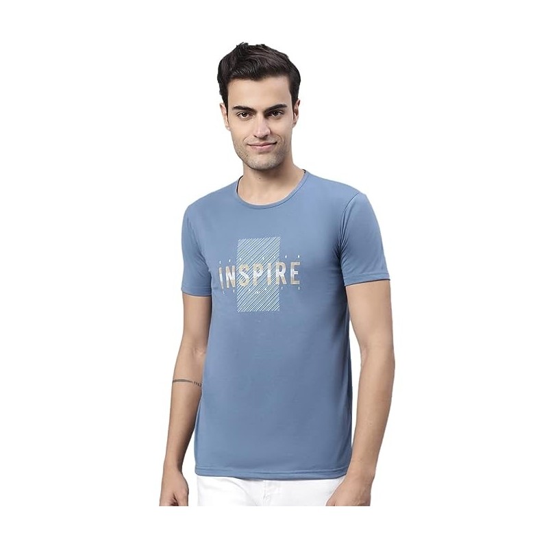 Round Neck Cotton Printed T-Shirt for Men