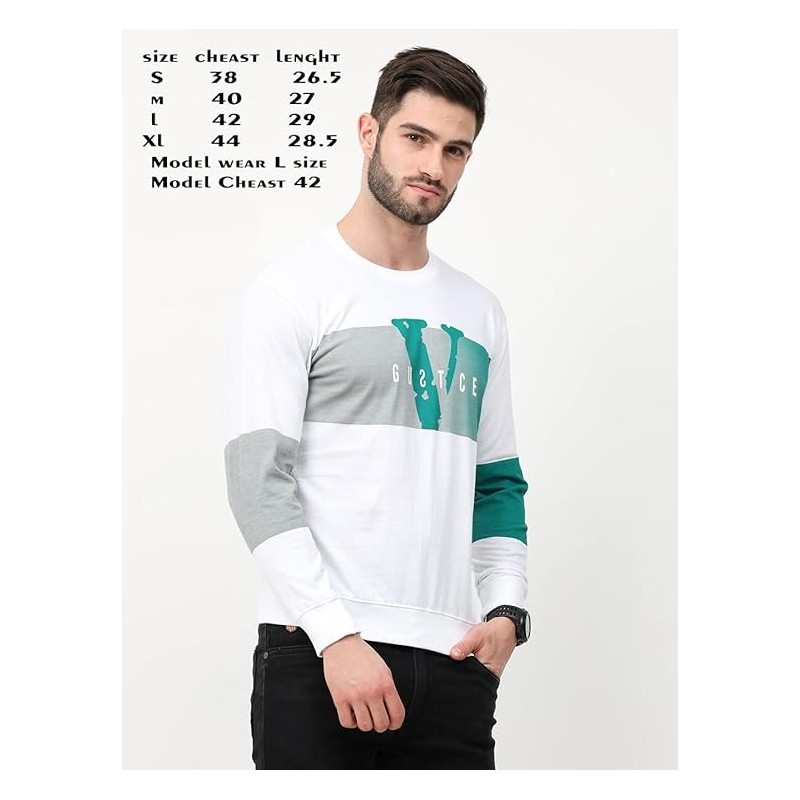 Men's Regular Fit Printed Full Sleeve T-Shirt