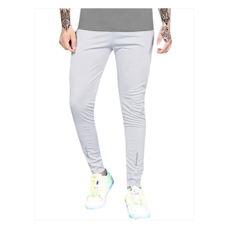 Men's Slim Fit Solid Lycra Blend Full Elastic Sport Wear
